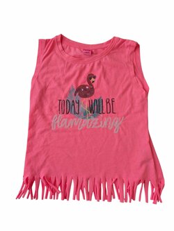 růžové tílko s plameňákem pro holky secondhand YFK