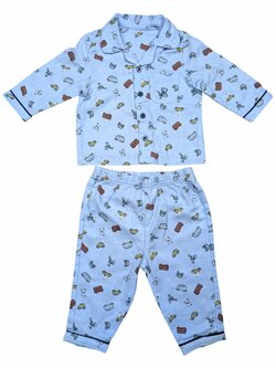 Pyžamo pro kluky modré s obrázky outlet Nutmeg