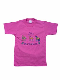 Růžové triko s obrázky pro holky secondhand 