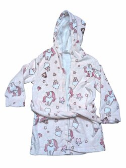 Růžový župan s jednorožci pro holky secondhand Shein