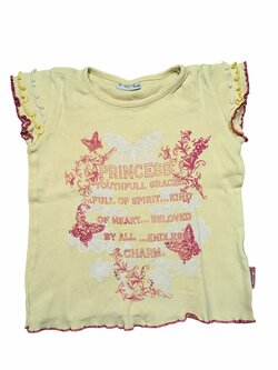 Žluté triko pro holky s obrázkem secondhand Xmail Žluté triko pro holky s obrázkem secondhand Xmail