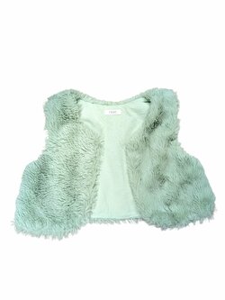 Zelená chlupatá vestička pro holky secondhand Next Zelená chlupatá vestička pro holky secondhand Next