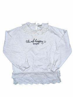 Bílá mikina s nápisem pro holky secondhand F&F Bílá mikina s nápisem pro holky secondhand F&F