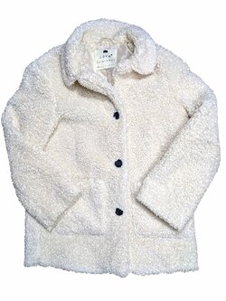 Bílý kabát huňatý pro holky secondhand F&F