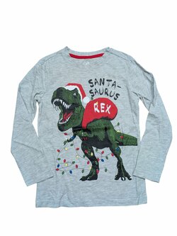 Šedé triko s vánočním Trexem pro kluky secondhand Nutmeg
