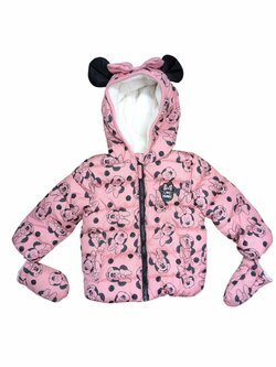 Růžová zimní bunda žáhaná pro holky secondhand Disney