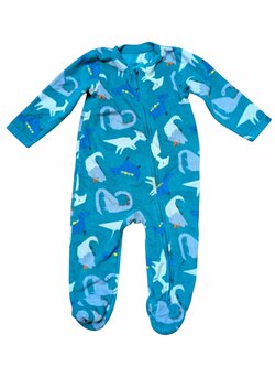 Tyrkysové dupačky teplejší s obrázky pro kluky secondhand Nutmeg