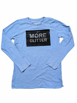 Světle modré triko se třpytkami pro holky secondhand Tchibo