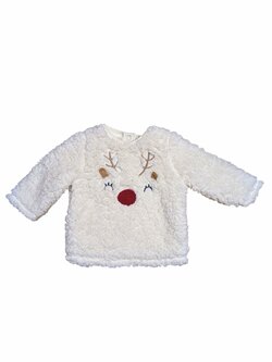 Světlá huňatá mikina se sobem pro holky secondhand F&F