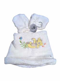 Bílá zimní čepice a rukavice pro holky outlet Disney