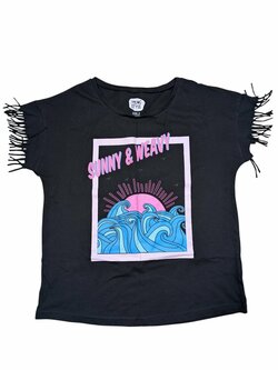 Černé triko s obrázkem pro holky secondhand Young Style