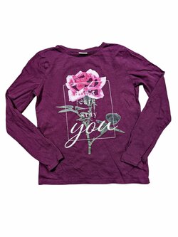 vínové triko s dlouhým rukávem pro holky secondhand