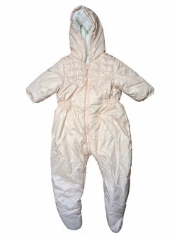 Světle růžová zimní kombinéza pro holky secondhand Carrement Beav