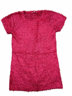 Červené teplé chlupaté šaty pro holky secondhand Miss Evie