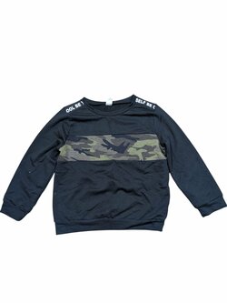 Slabá černá mikina s maskáčovým pruhem pro kluky secondhand Shein