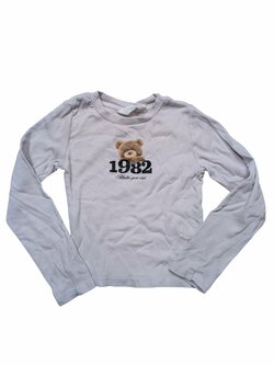 Světlé triko žebrované pro holky s obrázkem secondhand H&M