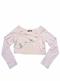 Růžové crop triko s nápisem pro holky secondhand George