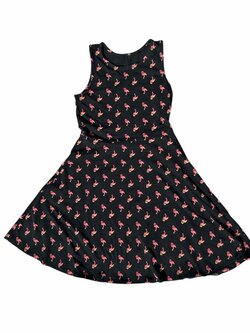 černé šaty s plámeňákem pro holky secondhand CA