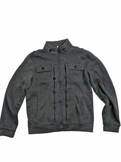 Tmavě šedá kabátková mikina pro holky secondhand