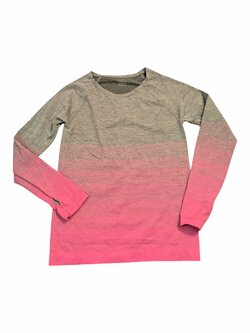 Šedo růžové sportovní triko elaastické pro holky secondhand 