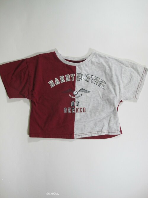 Triko vínovo šedé pro holky crop secondhand