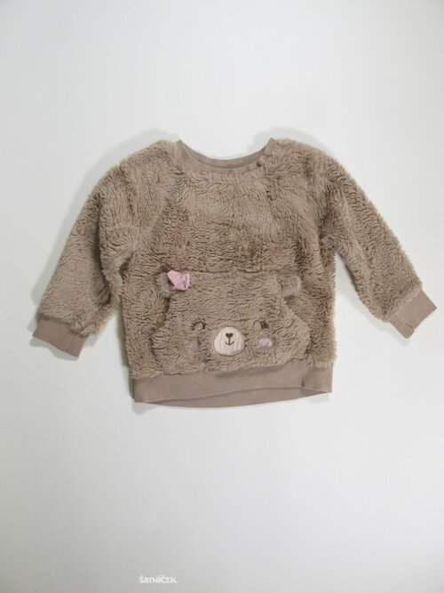 Chlupatá mikina pro holky hnědá secondhand