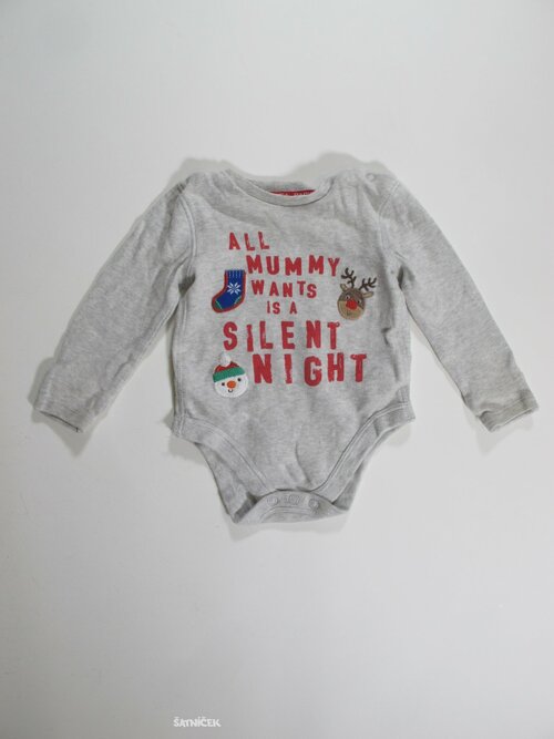Body dl rukáv pro kluky šedé vánoční secondhand