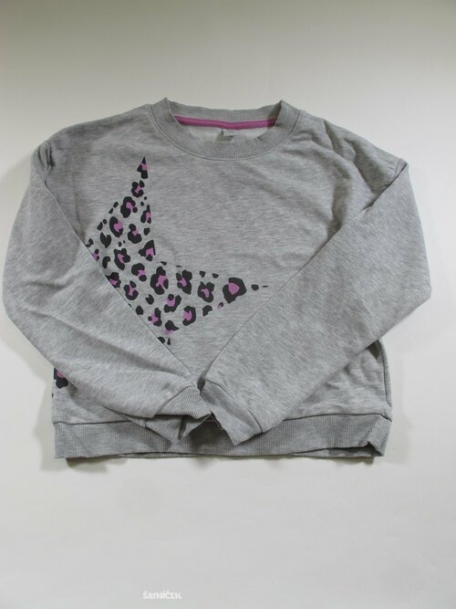 Šedá mikina s hvězdou pro holky second hand