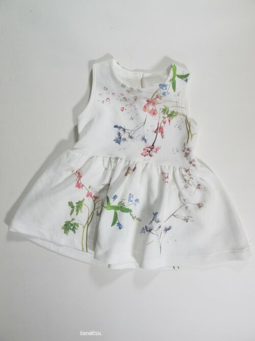 Šaty s kytkami bílé pro holky osecondhand