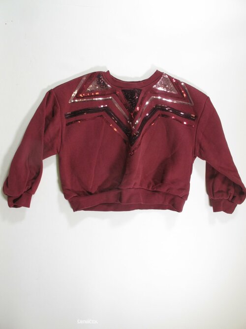 Vínová mikina pro holky crop secondhand