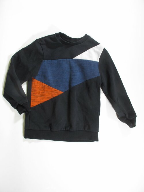 Mikina pro kluky černo bílo modro oranžová secondhand