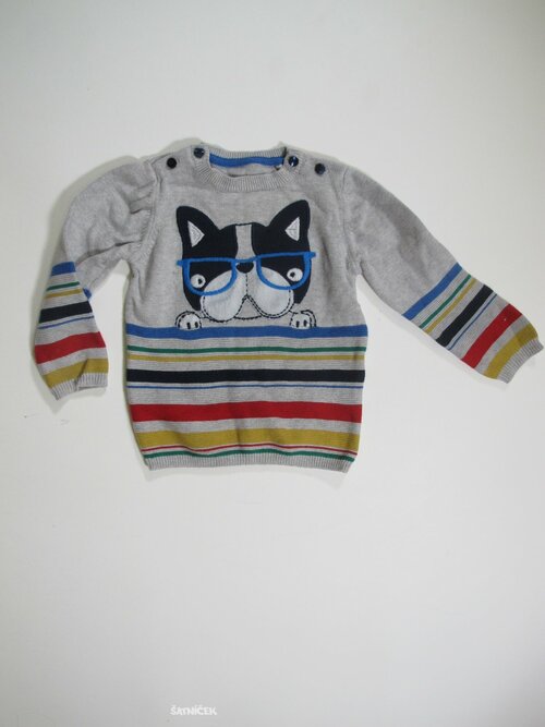 Šedý svetr pro kluky s pruhy secondhand