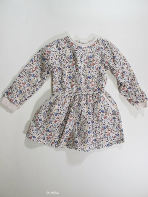 Šaty mikinové pro holky s kytkami secondhand