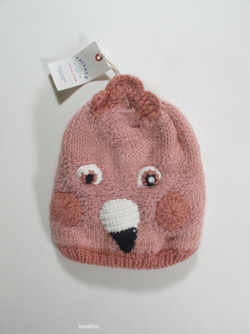 Zimní růžová čepice pro holky outlet