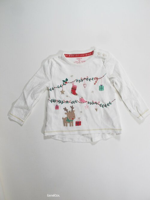 Triko dl.rukáv pro holky  bílévánoční  secondhand