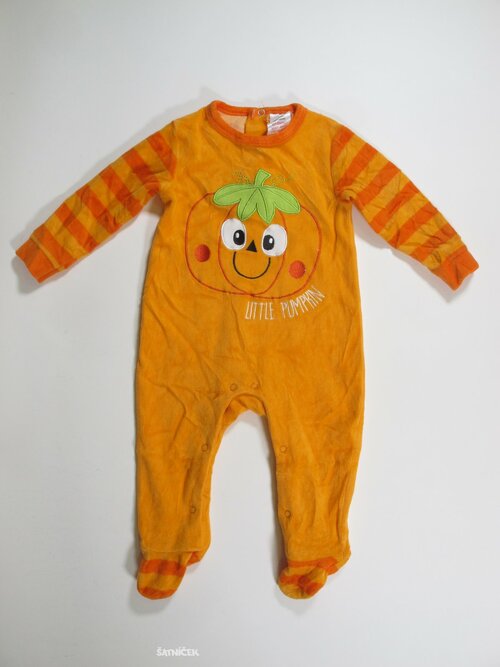 Sametové oranžové dupačky pro děti secondhand