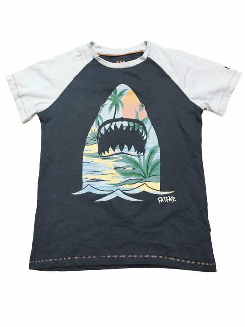 Triko černo-šedé pro kluky s obrázkem kr. rukáv secondhand