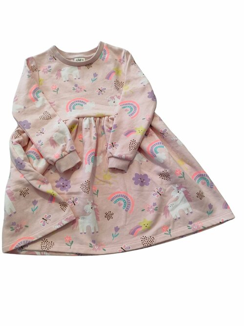 Růžové šaty s dlouhým rukávem a obrázky secondhand