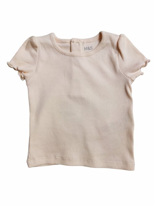 Meruňkové krátké triko žebrované pro holky outlet