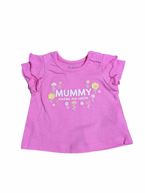 Růžové krátké triko pro holky s nápisem outlet