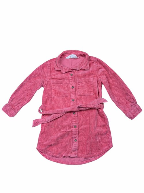 Růžové košilové šaty s dlouhým rukávem secondhand