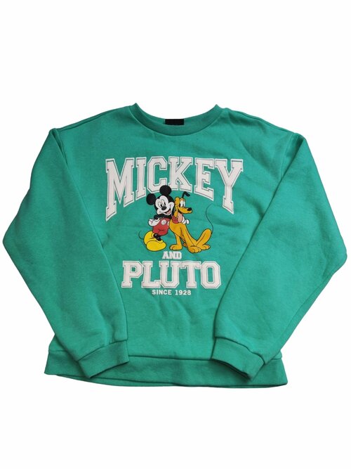 Zelená mikina Mickey a Pluto secondhand Disney