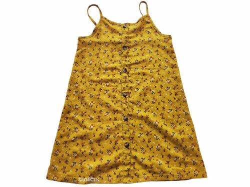 Žluté letní šaty s kytičkami na ramínkách secondhand Primark