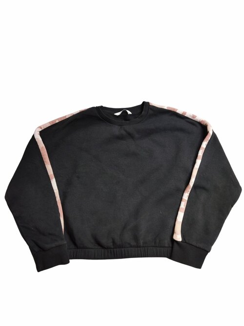 Tmavá mikina s růžovým pruhem pro holky secondhand M&S