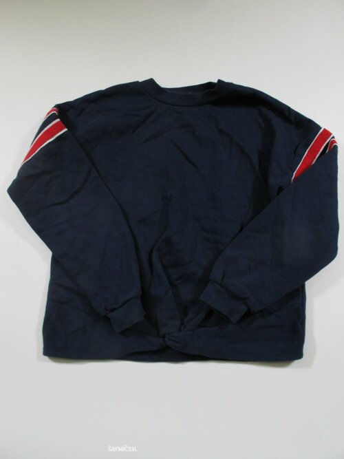 Modrá mikina s pruhy  crop secondhand