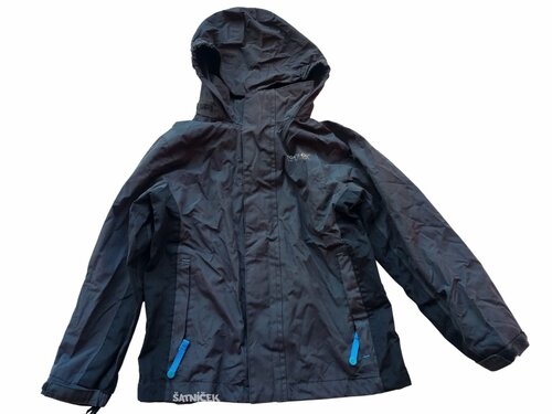 Tmavě šedá bunda s kapucí pro kluky secondhand Regatta