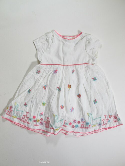 Šaty pro holky bílo růžové secondhand
