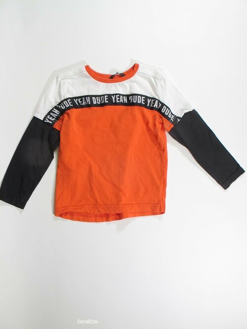 Triko dl.rukáv pro kluky černo bílo oranžové secondhand