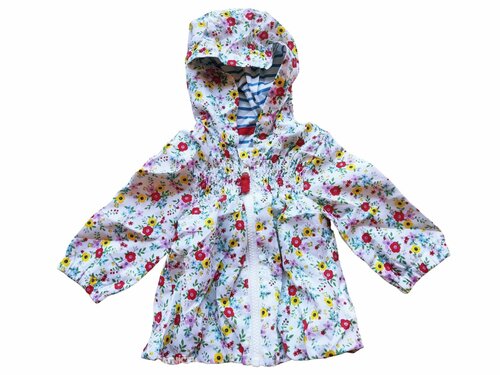 Šustáková bunda bílá s kytičkami pro holky secondhand TU