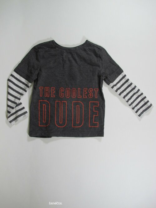 Triko dl.rukáv pro kluky  šedo bílé secondhnad